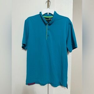 Robert graham men’s teal/blue camo polo shirt size L